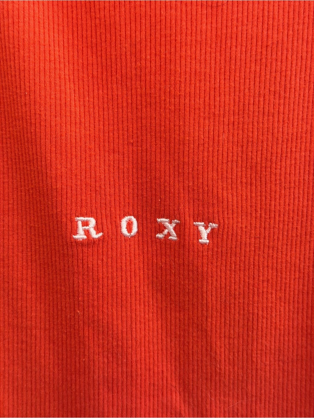 Roxy Orange-Red Ribbed Cropped Tank - Picture 6 of 8